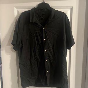 Men’s Banana Republic Shirt Sleeve Button Up Dark Green Slim Fit Size XL